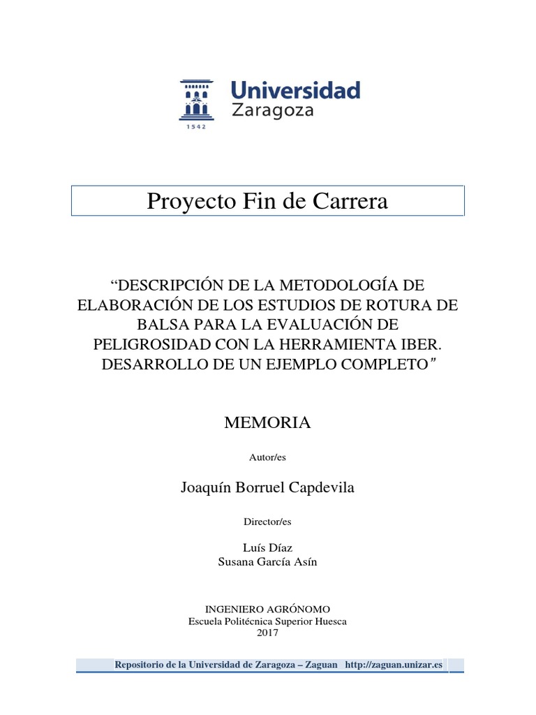 Rotura de Presa Con IBER PDF Represa Regulación