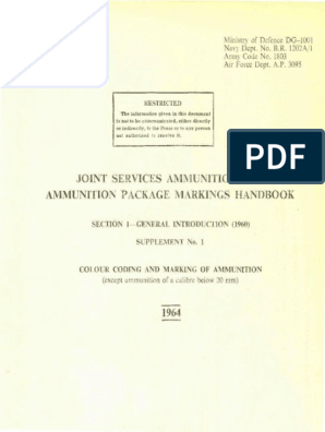 57 Amm 5541 Joint Services Ammunition And Ammunition Package Markings Handbook Shell Projectile Ammunition