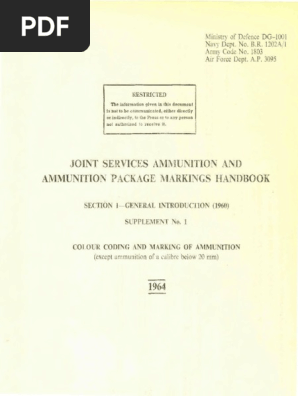 57 Amm 5541 Joint Services Ammunition And Ammunition Package Markings Handbook Shell Projectile Ammunition