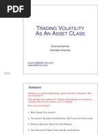 [Columbia University, Derman] Trading Volatility as an Asset Class