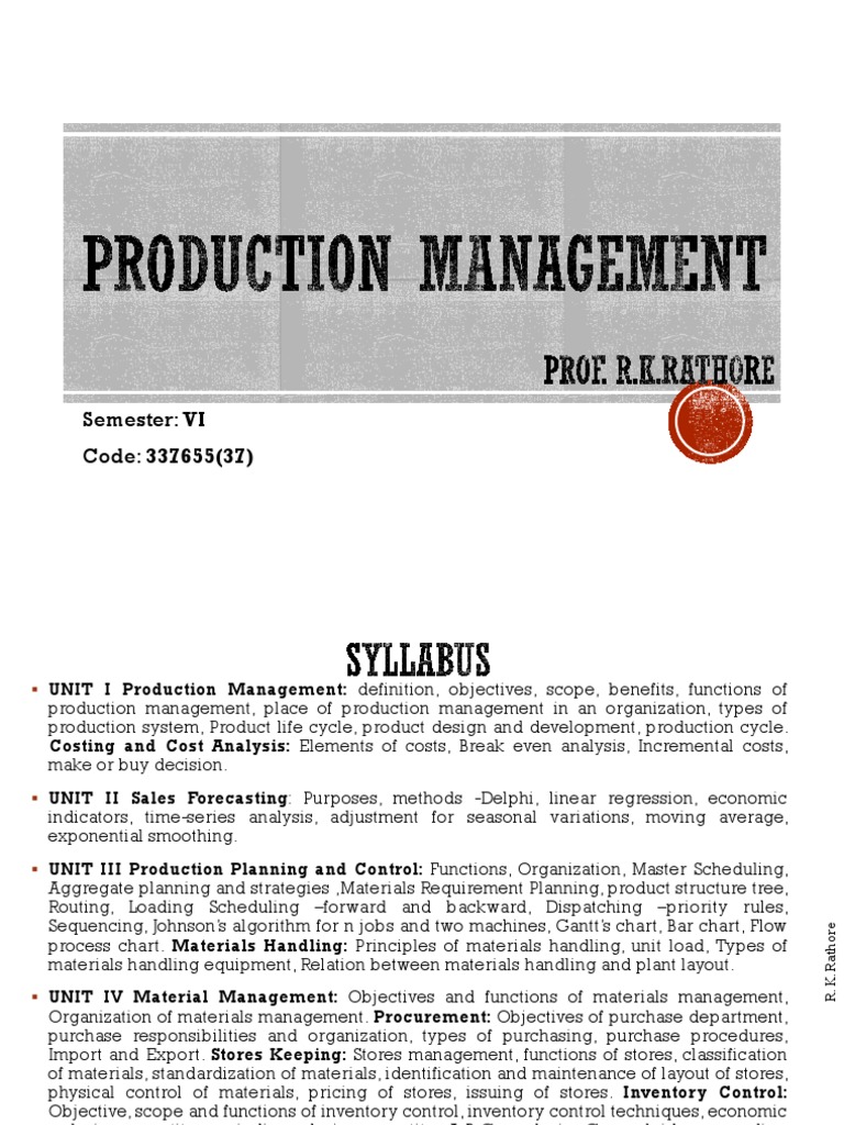 Production Management | PDF | Operations Management | Inventory