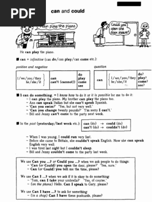 Can Could Pdf