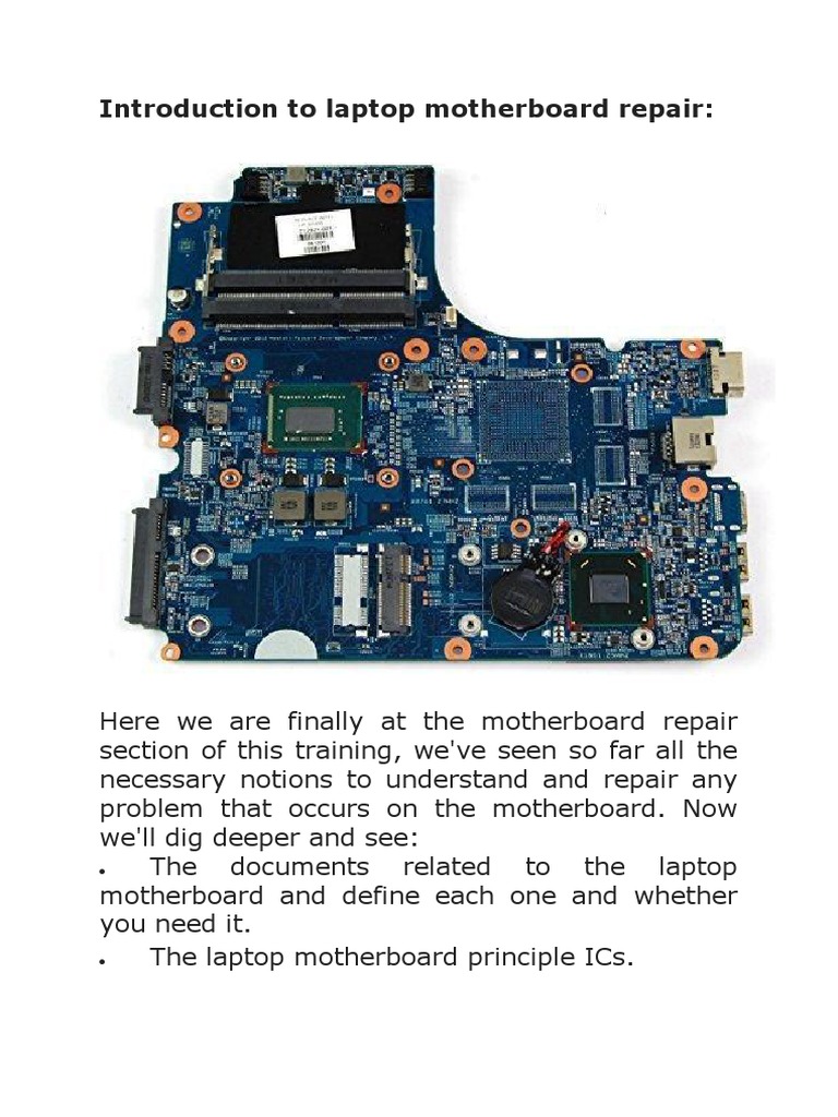 Laptop Motherboard Repair Guide | PDF | Field Effect Transistor ...