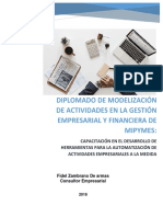 Diplomado Modelización de Actividades en La Gestión Empresarial y Financiera de Mipymes