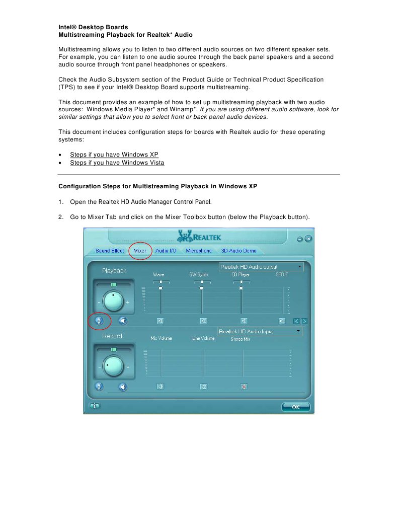 Similar Settings That Allow You To Select Front or Back Panel Audio Devices PDF