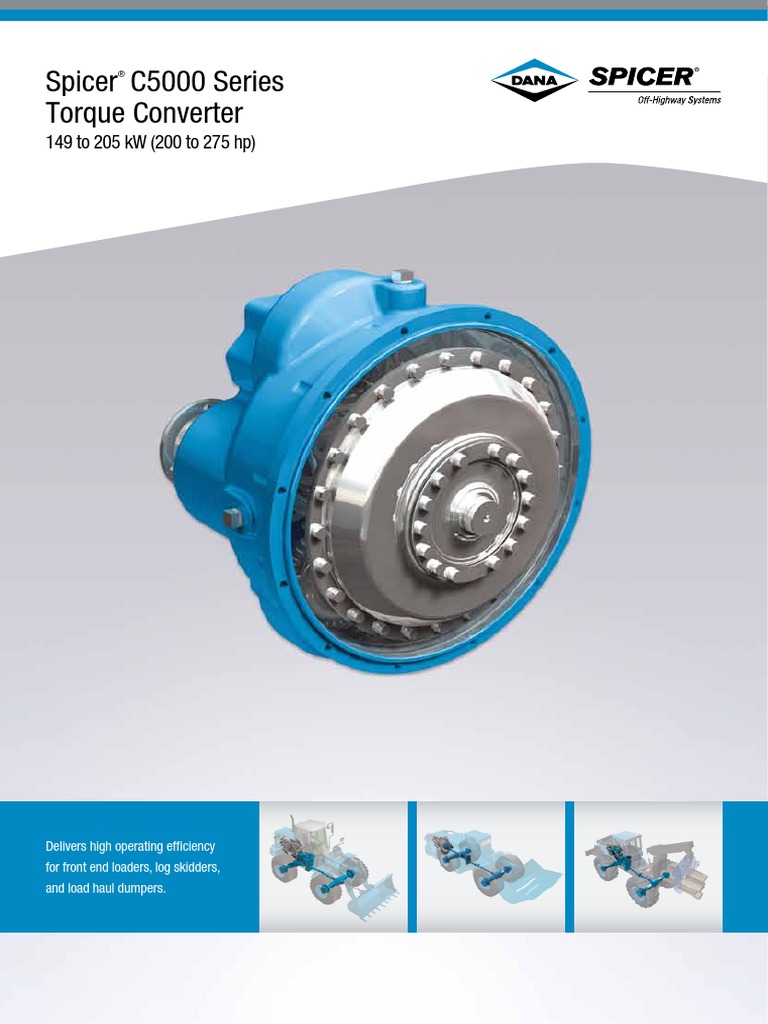 Spicer C5000 Series Torque Converter Specification PDF Horsepower