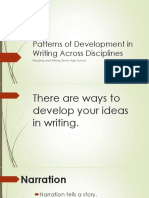 Patterns of Development in Writing Across Disciplines