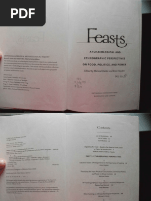Michael Dietler Brian Hayden Feasts Archaeological And - 