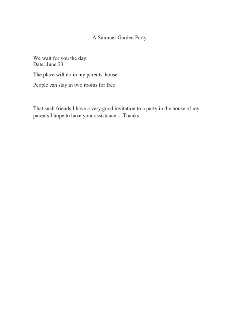 A Summer Garden Party The Place Will Do In My Parents House PDF