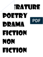 Literature Poetry Drama Fiction Non Fiction