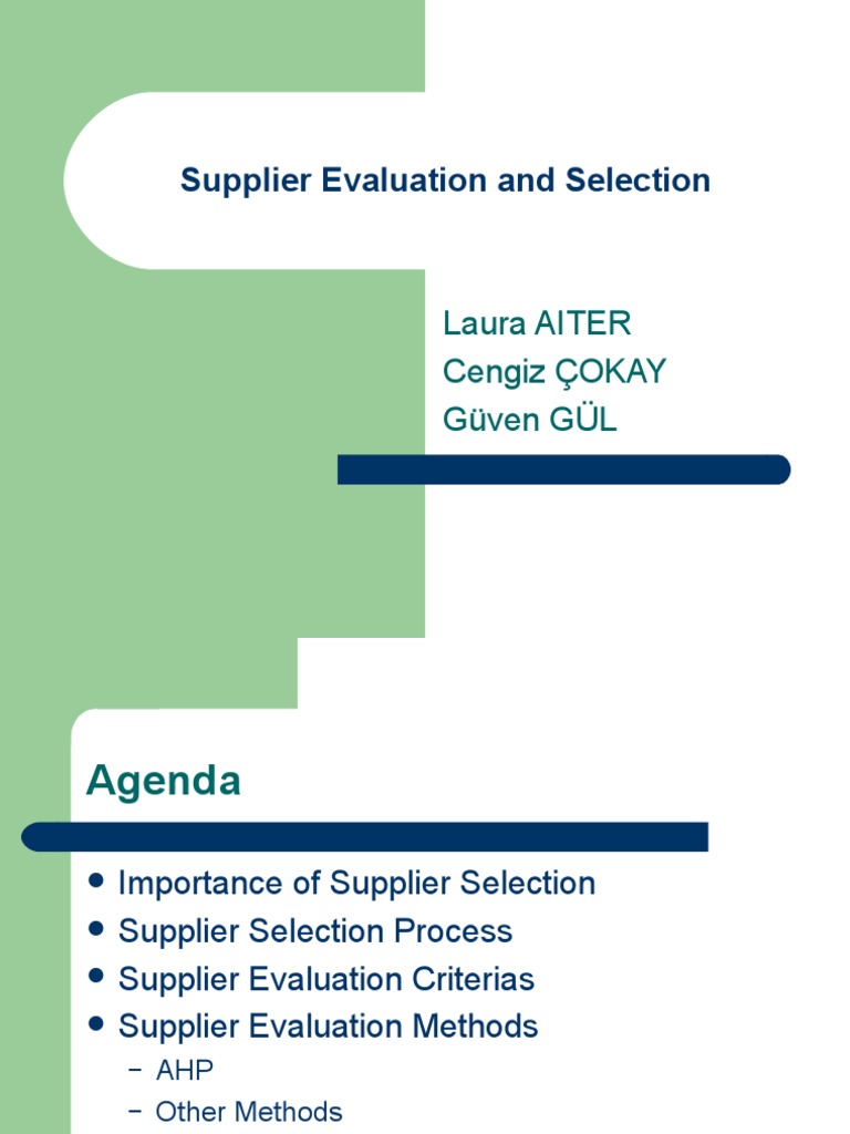 Supplier Evaluation and Selection Guide | PDF | Business Process | Business