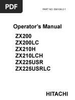 Hitachi ZAXIS 200 Excavator Operator's Manual PDF