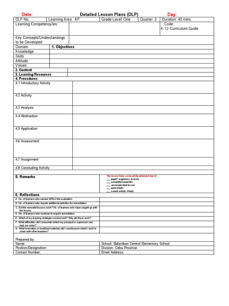 DLP Blank Form | PDF