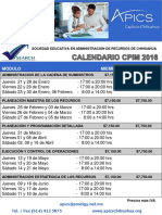 Calendario CPIM 2016 1er Semestre