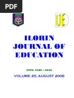Download Ilorin Journal of Education Vol 25 August 2006 by Victor Oluwaseyi Olowonisi SN39886841 doc pdf