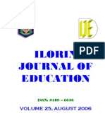 Ilorin Journal of Education Vol 25 August 2006