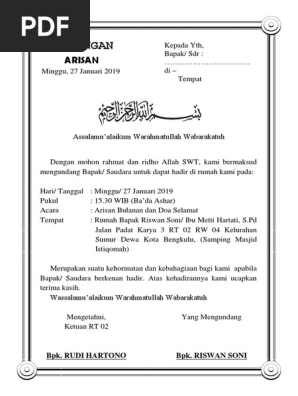 450 Contoh Undangan Arisan Organisasi Gratis Terbaik