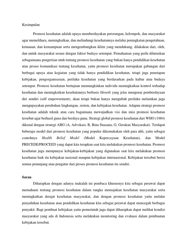 Kesimpulan Promkes