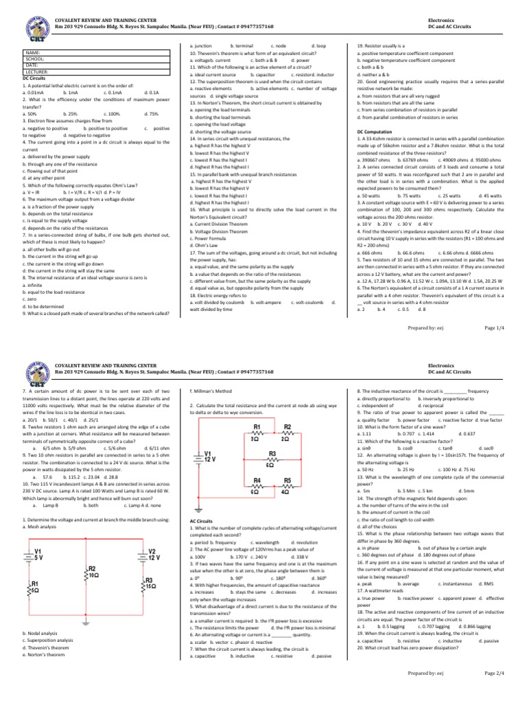 AC and DC Circuits | PDF | Series And Parallel Circuits | Ac Power