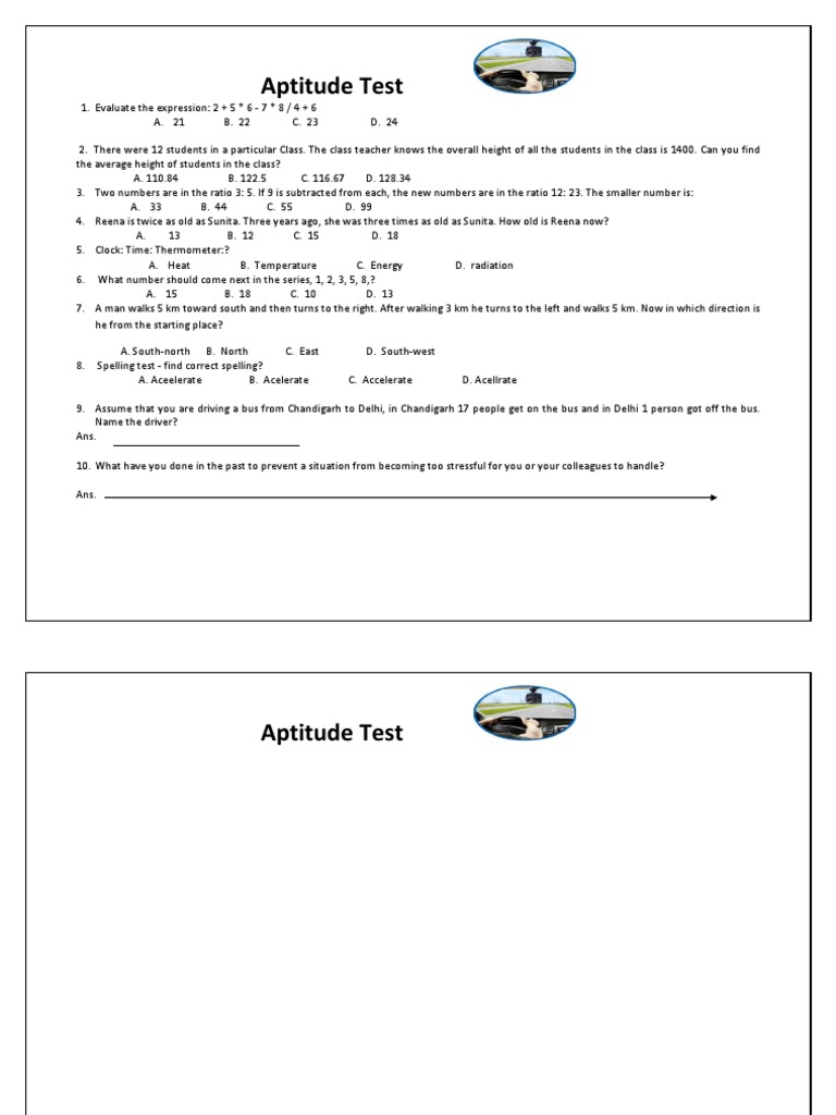 Aptitude Test For Recruitment