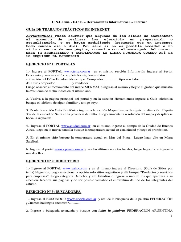 Ejercicios Internet PDF | PDF | Internet | Business