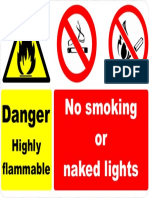 No Smoking or Naked Lights: Danger