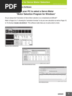 Use Your PC To Select A Servo Motor "Motor Selection Program For Windows"