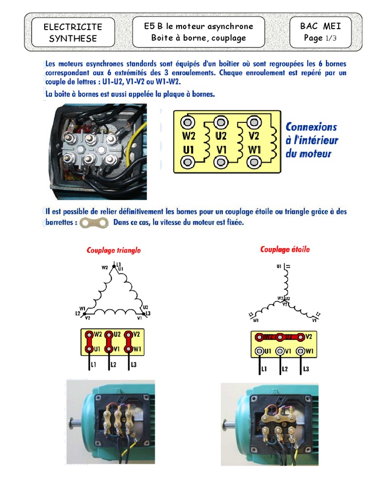 Couplage Moteur Asynchrone Triphasé PDF Instruments magnétiques — free download