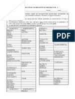 Fichas de adjetivos, verbos e substantivos abstratos