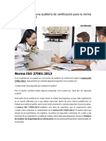 Cómo Afrontar Una Auditoría de Certificación para La Norma ISO 27001