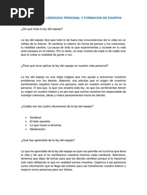 De Que Trata La Ley Del Espejo Docx