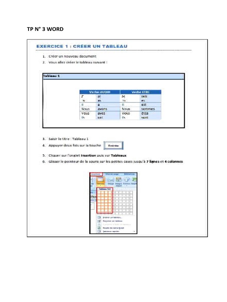 TP Tableaux | PDF