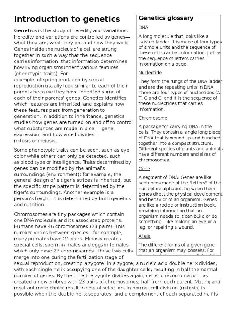 Understanding Genetics and Heredity | PDF | Gene | Evolution