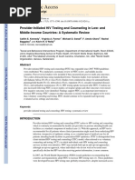 NIH Public Access: Provider-Initiated HIV Testing and Counseling in Low-And Middle-Income Countries: A Systematic Review