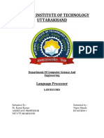 National Institute of Technology Uttarakhand: Language Processor