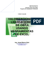 Valorizaciones y Liquidaciones de Obra Con Herramientas de Excel PDF