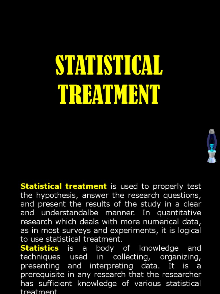 statistical treatment in a research paper