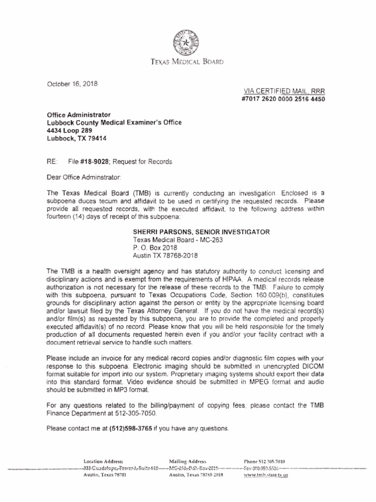 Texas Medical Board Documents PDF