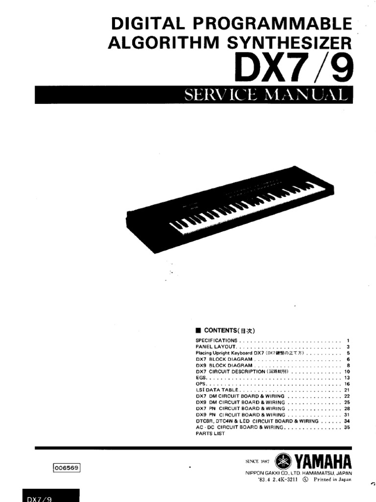 Dx7 Service Manual | PDF