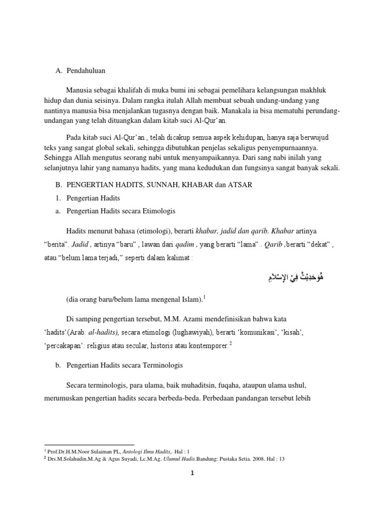 Pengertian Persamaan Dan Perbedaan Hadit Pdf