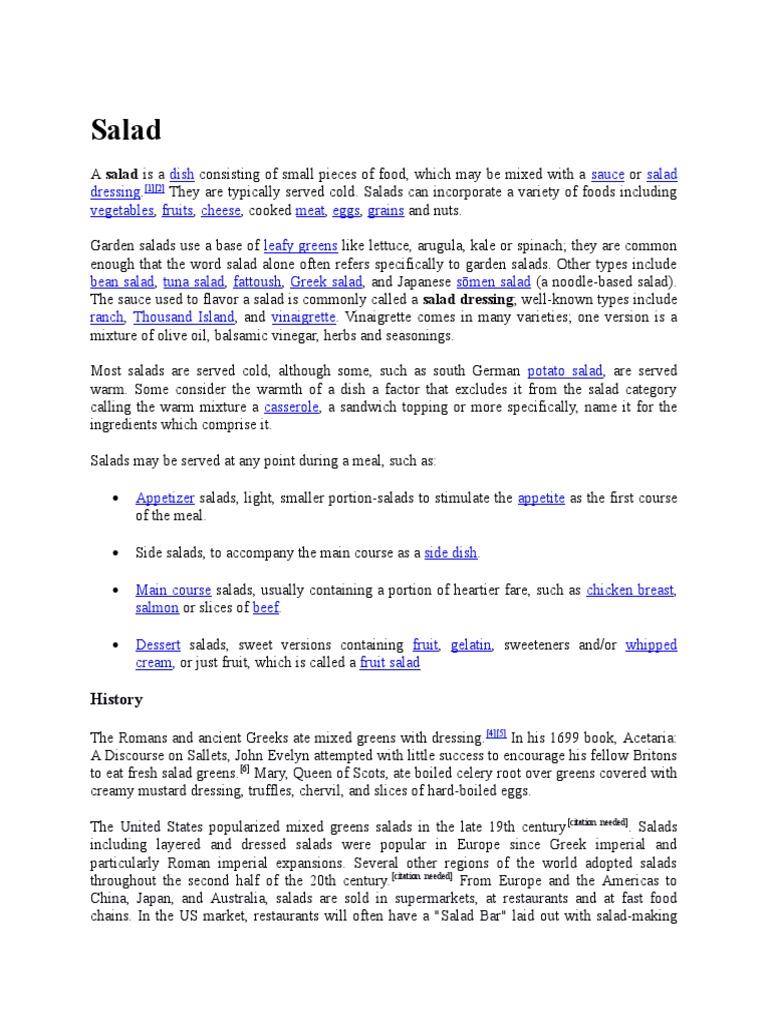 Separate Course Salad | Salad | Foods