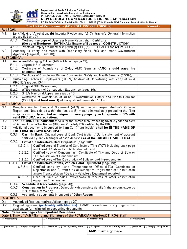 New Regular Contractor's License (SOLE PROP) 11192018 PDF