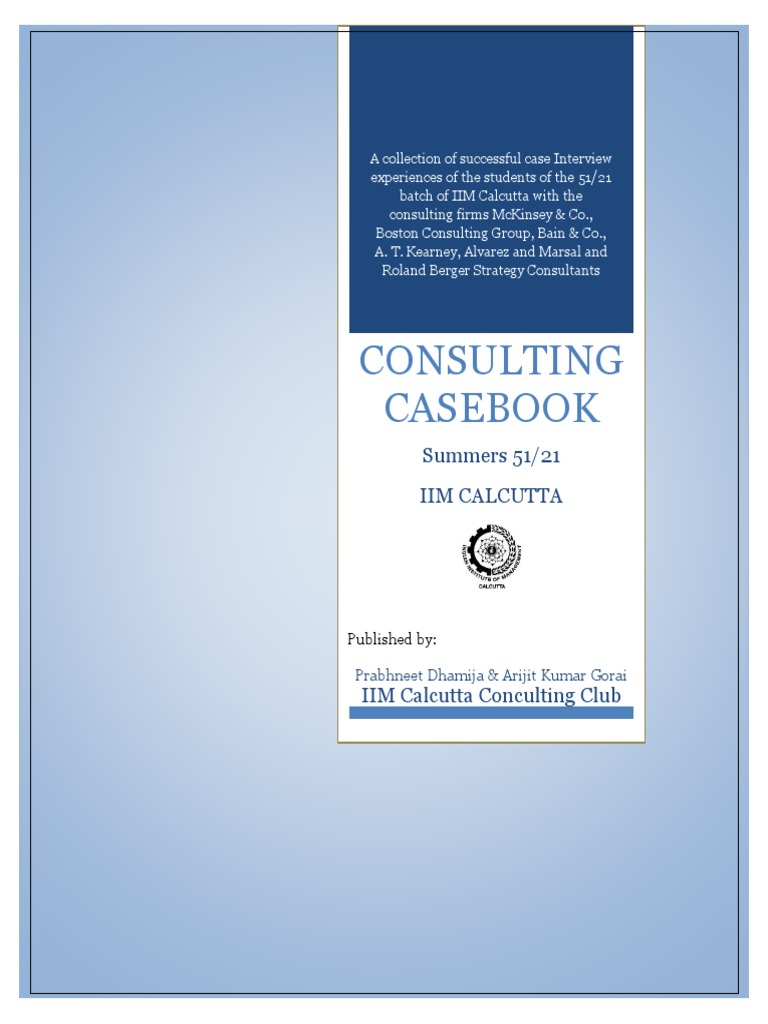 IIM Calcutta Consulting Casebook 51/21 | PDF | Sales | Strategic Management