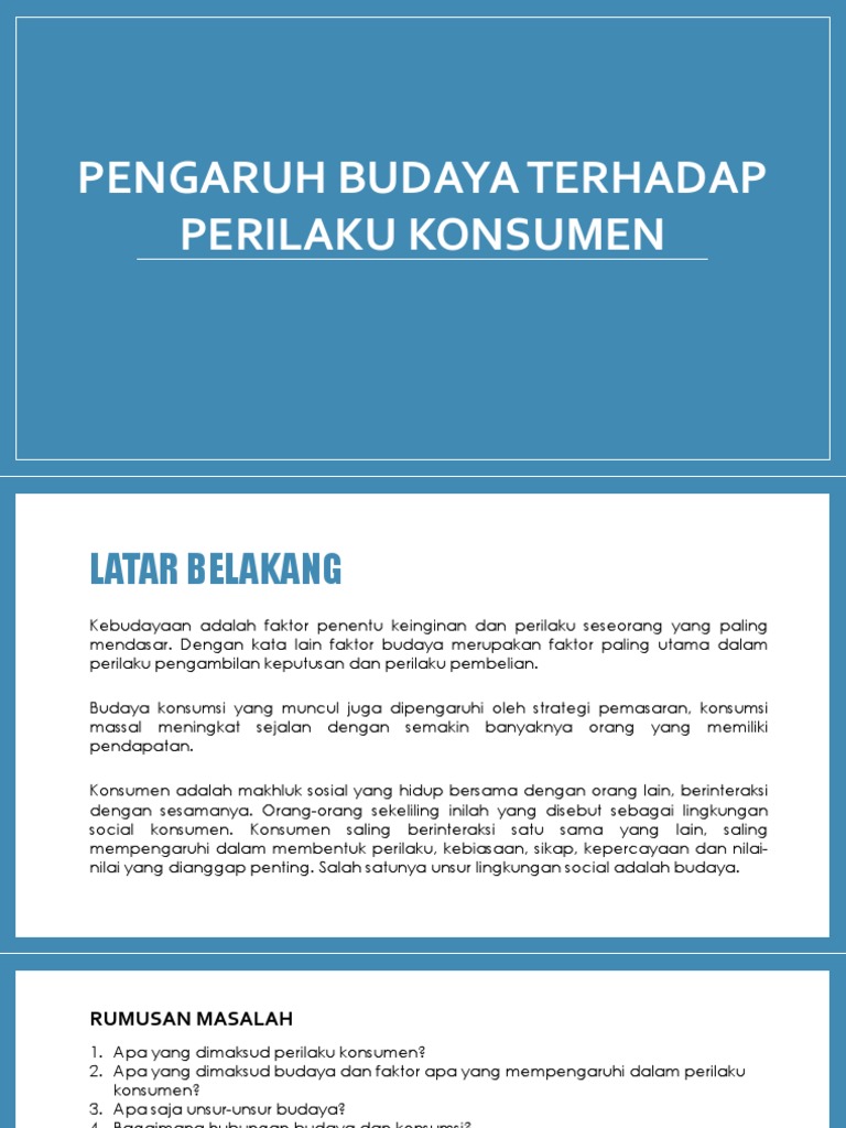 Pengaruh Budaya Terhadap Perilaku Konsumen