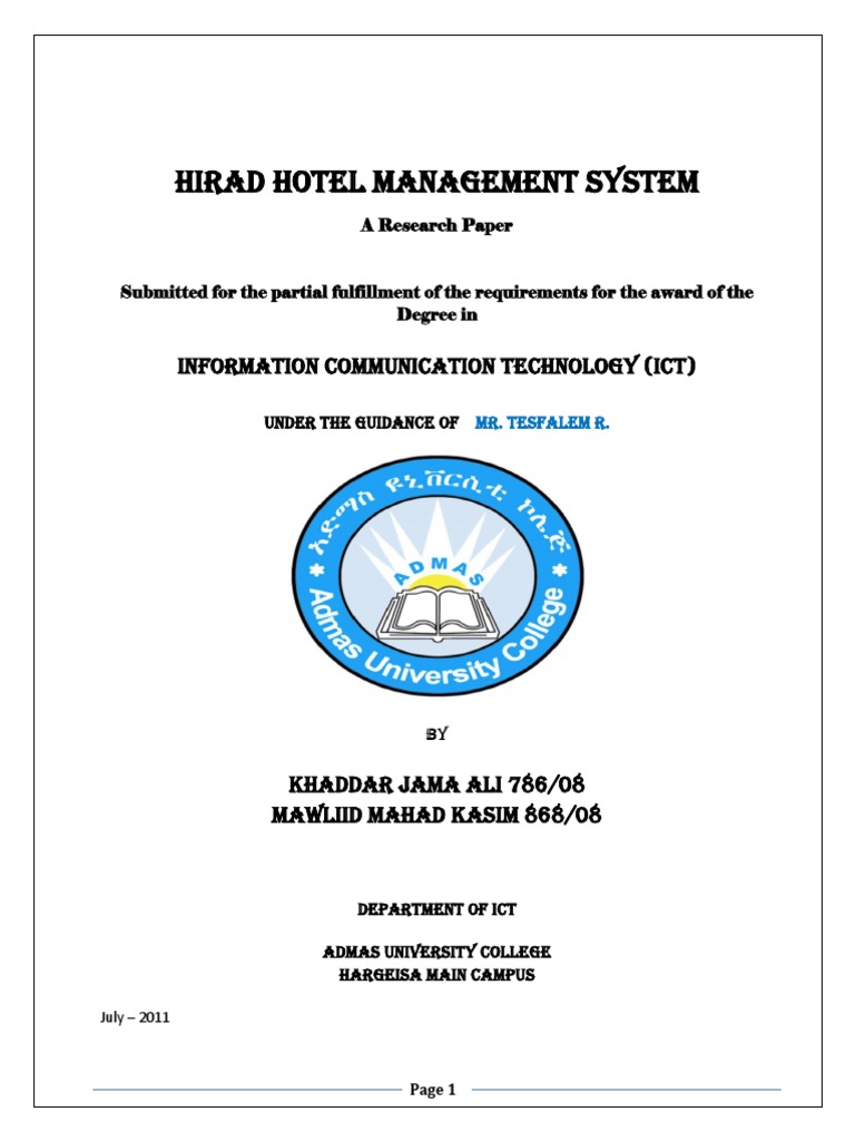Hotel Management System 1.docx Feasibility Study Project Management