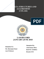 Data Structures and Algorithms (CSX-226) : Lab Record January-June 2018