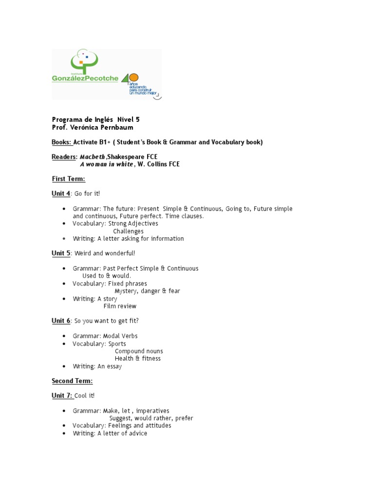 English Level 5 Course Outline | PDF
