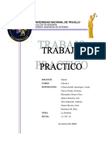 Universidad Nacional de Trujillo Facultad de Ingeniería Carrera Ingeniería de Sistemas Cálculo I La Parábola