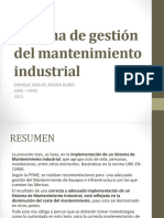 Implementación sistema gestión mantenimiento industrial PYME