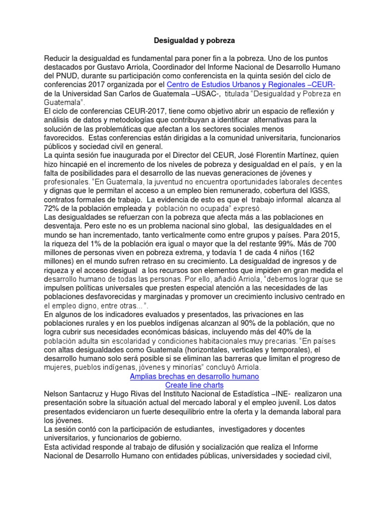 Desigualdad y Pobreza | PDF | Pobreza | Pobreza e indigencia
